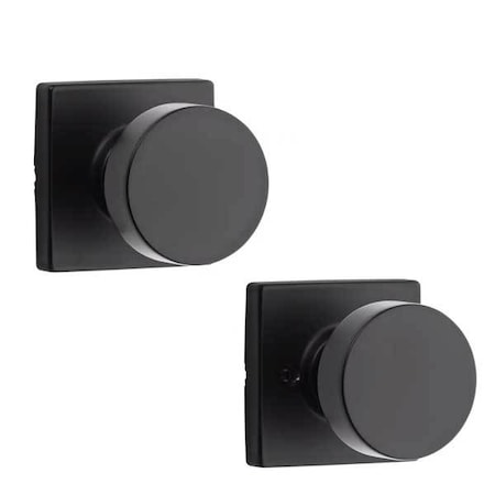 Kwikset Kwikset: Pismo Passage Door Knob with Square Rose / Iron Black KWS-720PSK-SQT-514